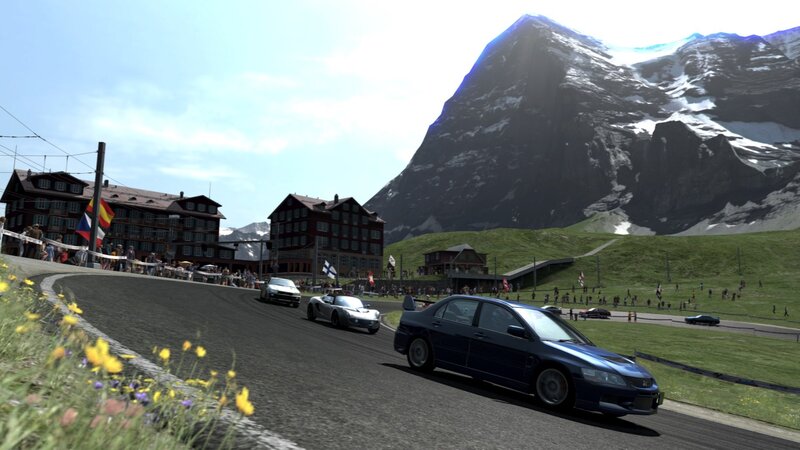 Cars Racing on Mountain Road