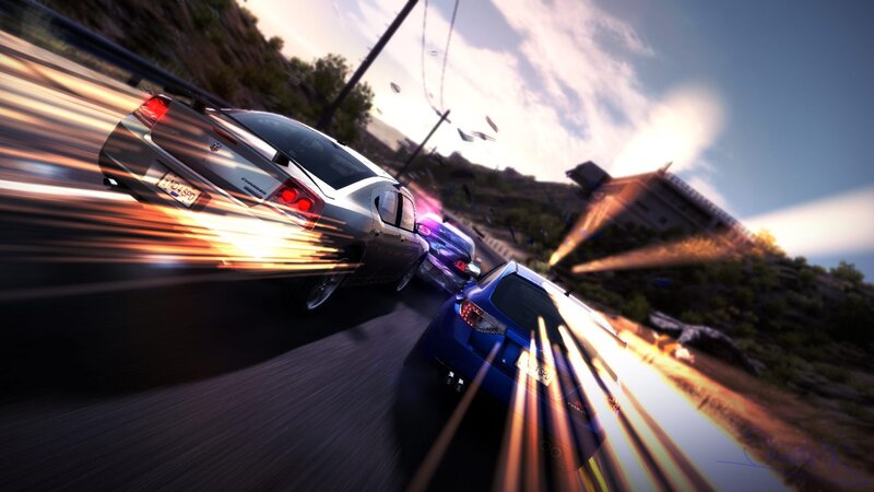 Cars Racing on Road — Blue, Dynamic