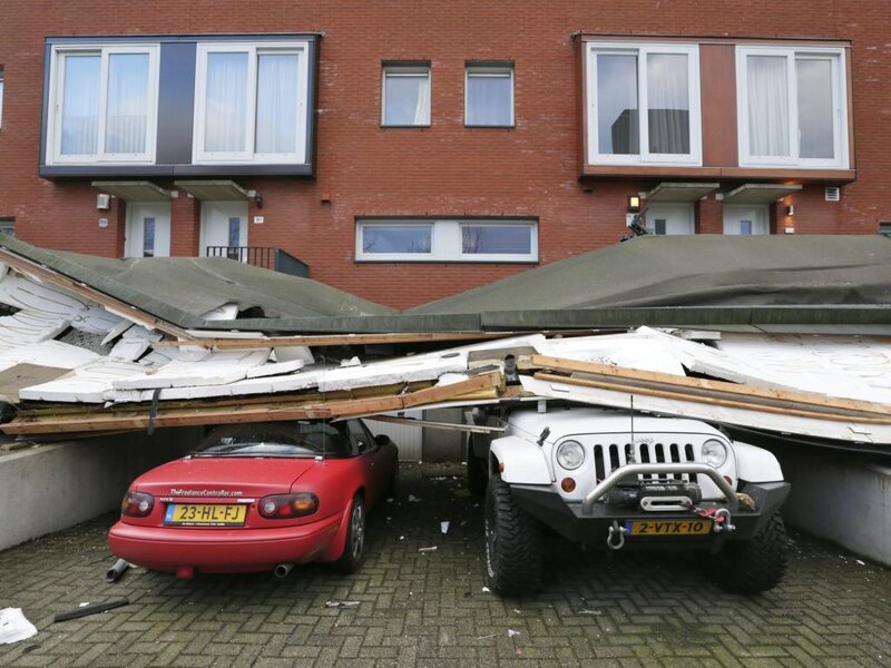Cars under Collapsed Roof