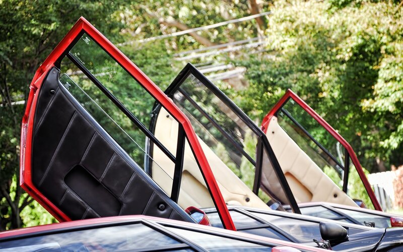 Cars with open doors