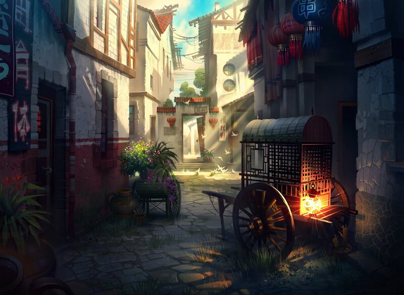 Cart in Alleyway