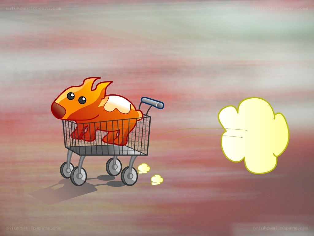 cart with cartoon dog
