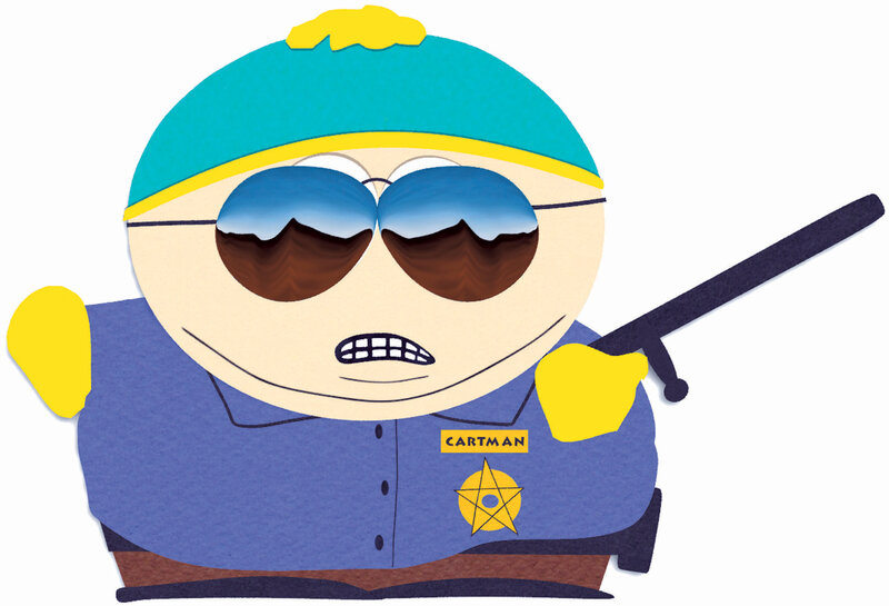 Cartman in police uniform
