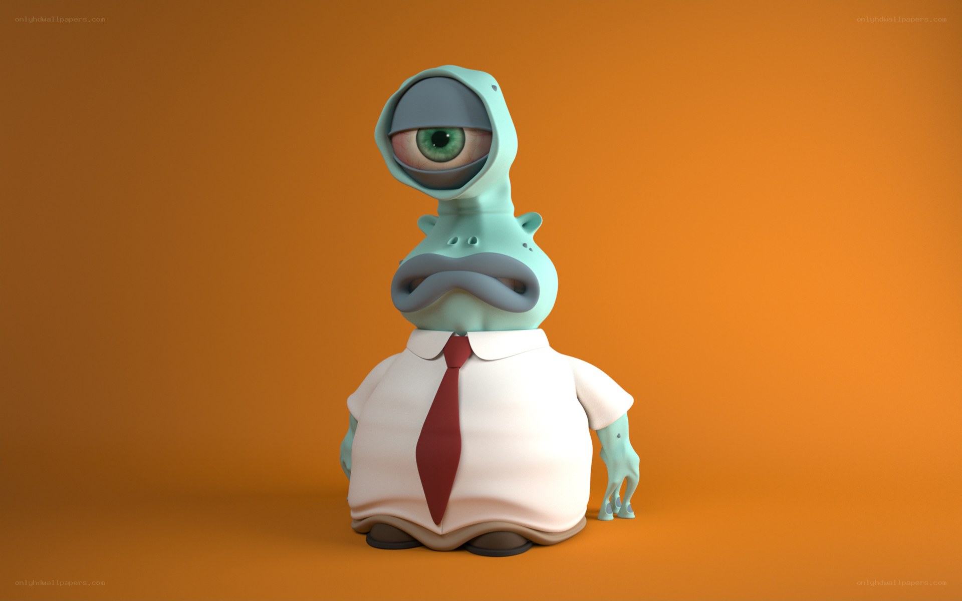 cartoon alien in a suit
