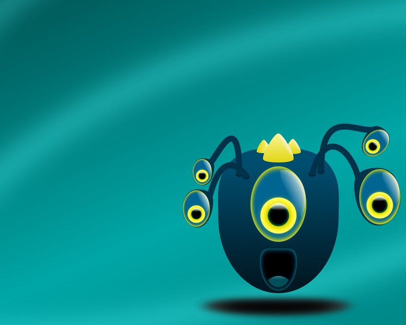 cartoon alien with multiple eyes
