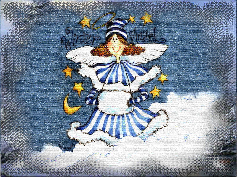 Cartoon Angel in Winter
