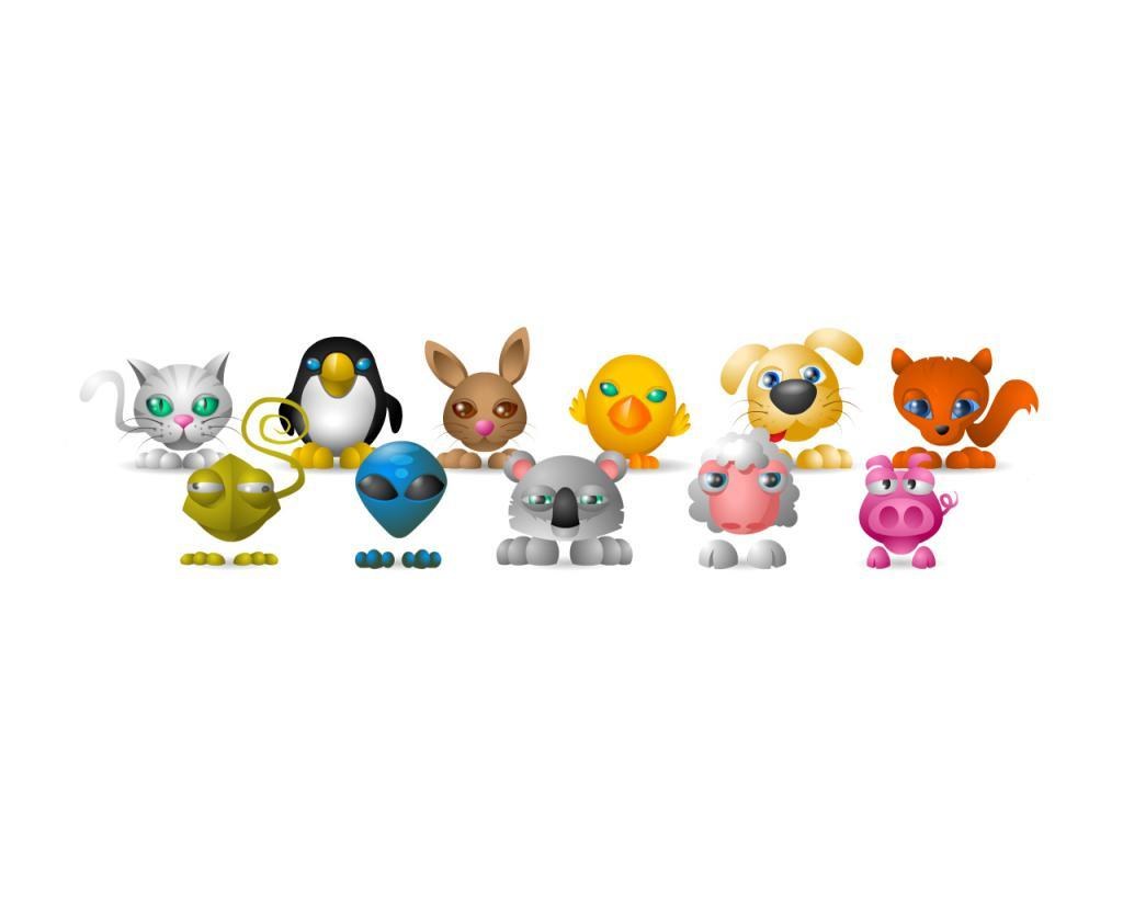 cartoon animal characters