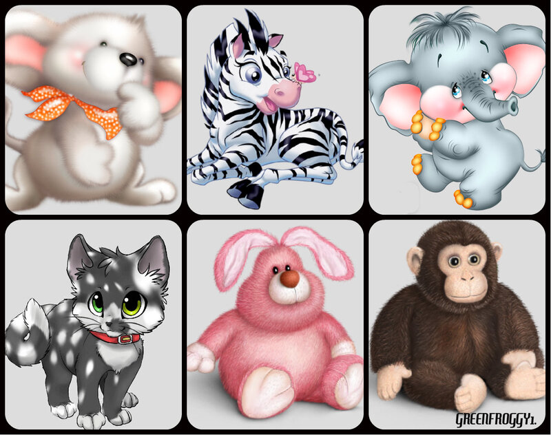 Cartoon Animal Characters — Gray