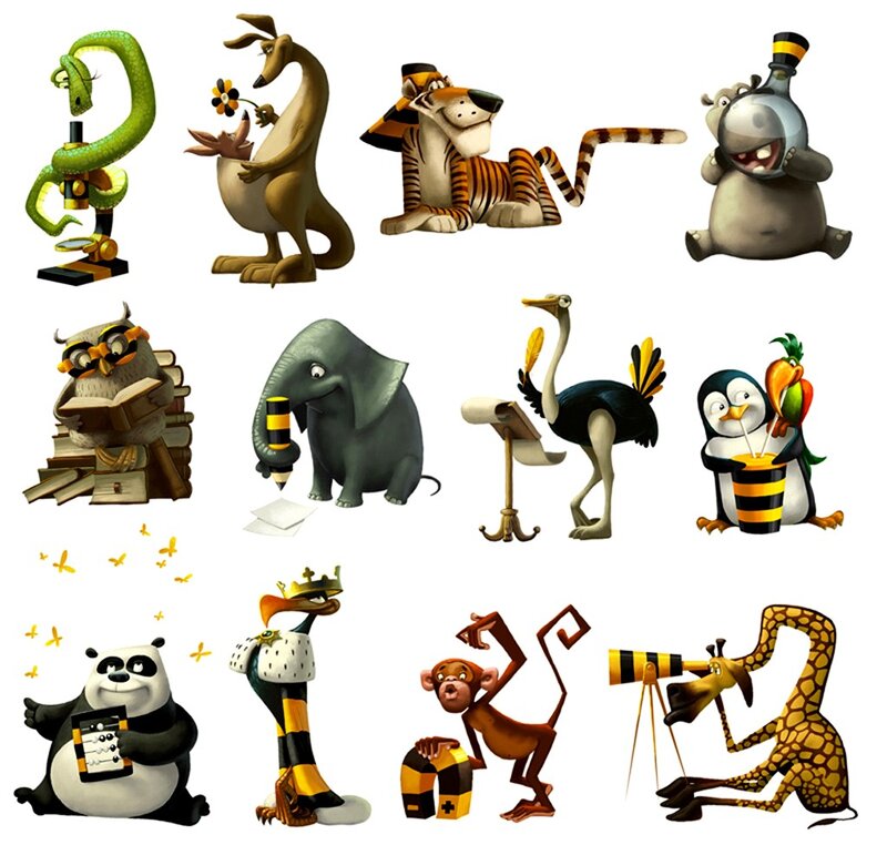 cartoon animal characters