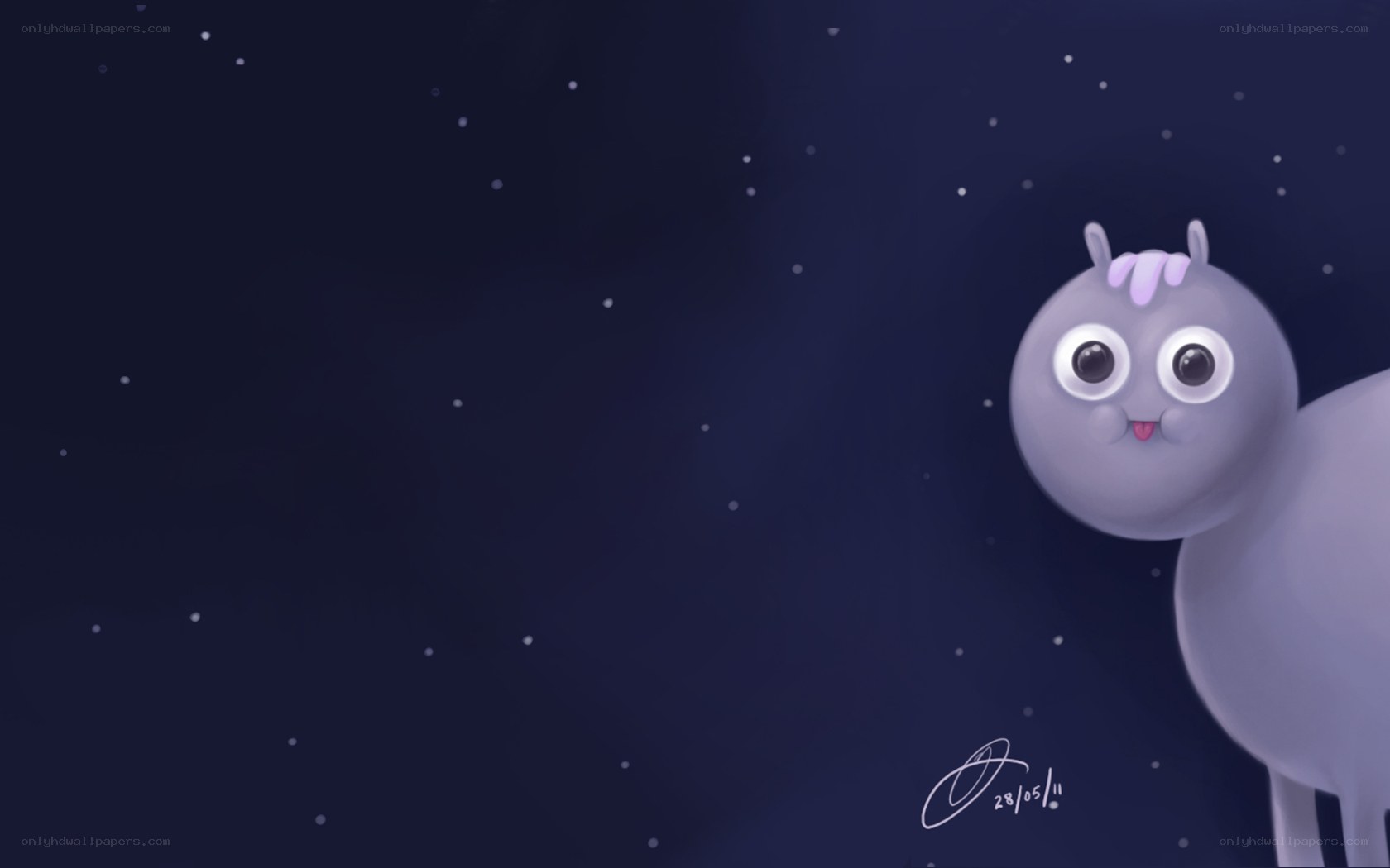 cartoon animal in starry night