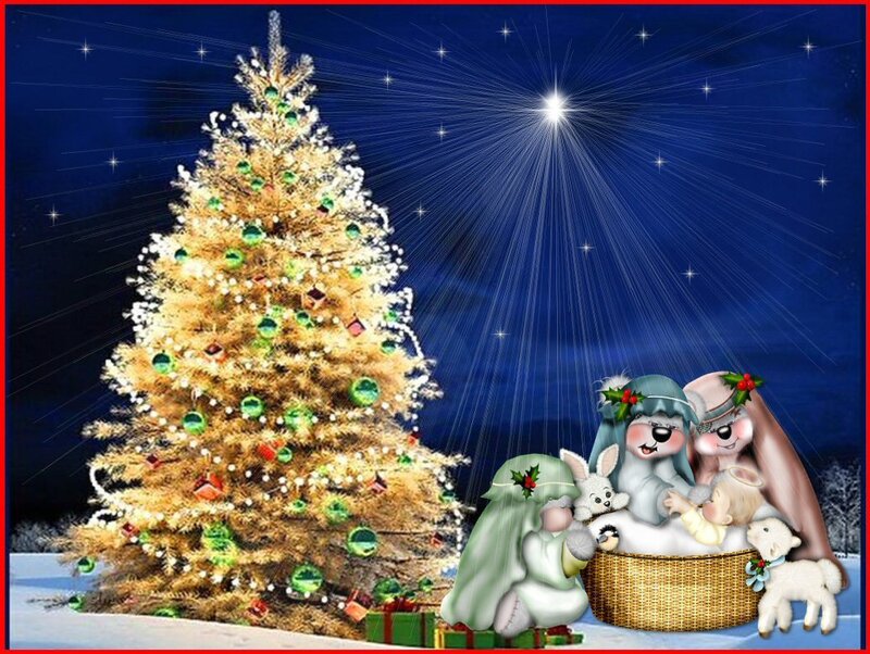 Cartoon Animals at Nativity