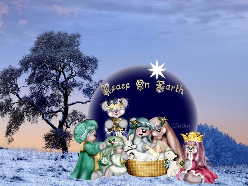 Cartoon Animals Nativity Scene
