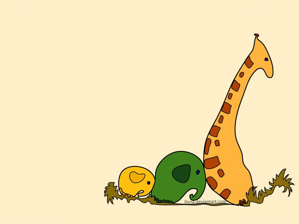 cartoon animals on grass