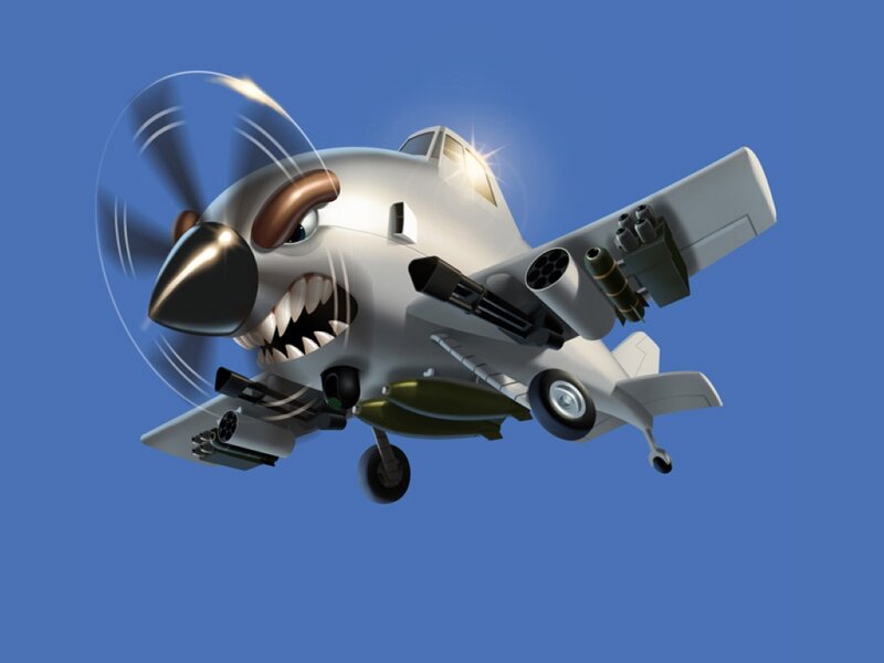 Cartoon Attack Plane