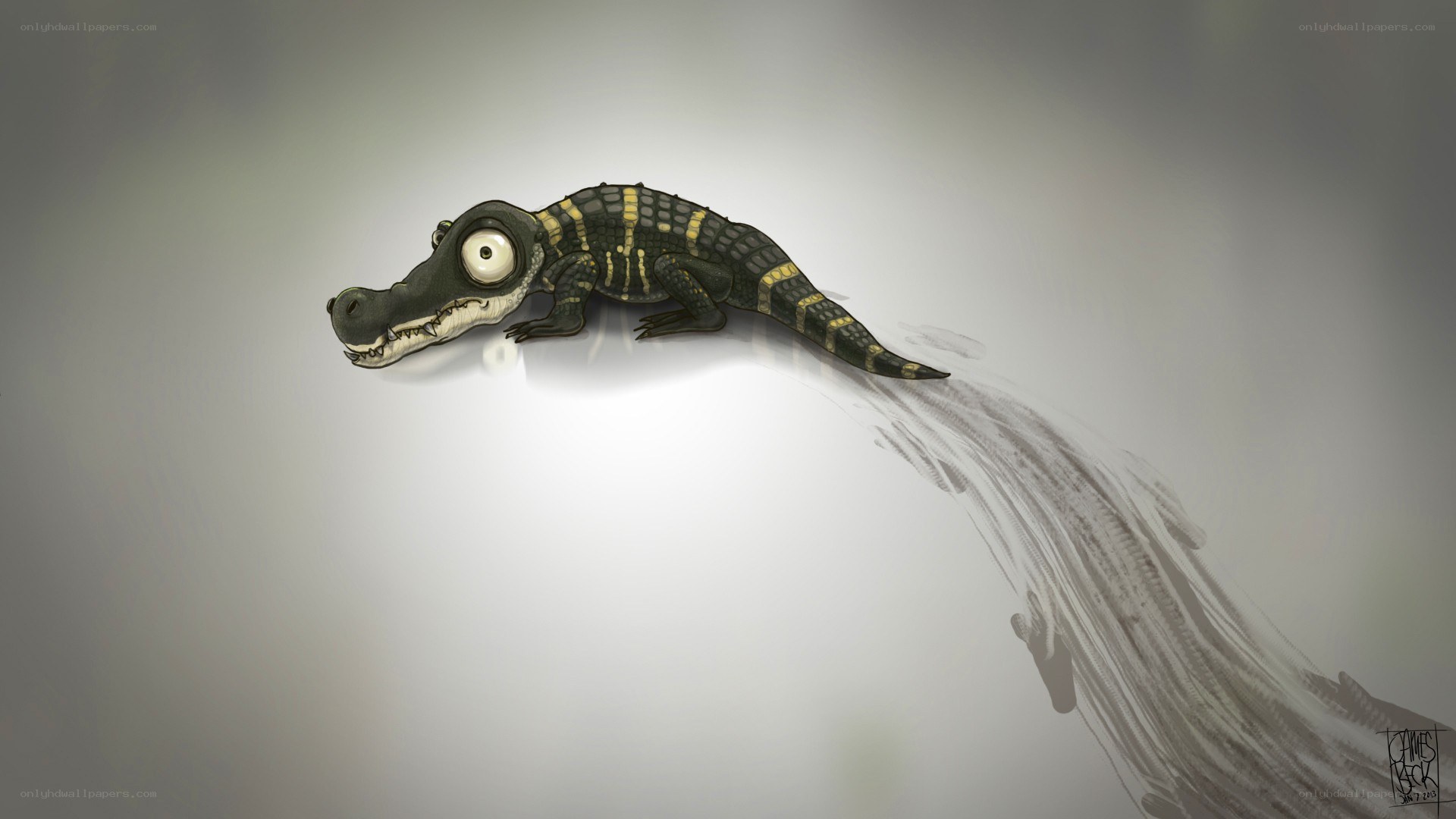 cartoon baby crocodile