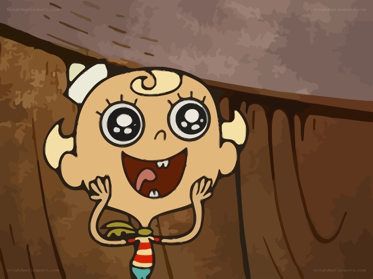 cartoon baby in cave