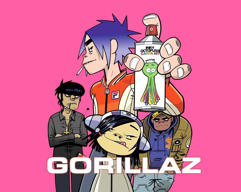 Cartoon Band Members — Pink, Playful, Illustration