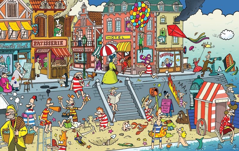 Cartoon Beach Scene