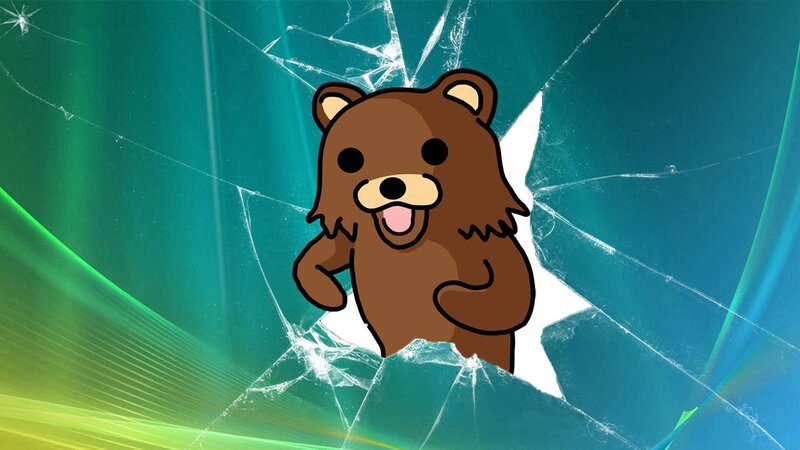 Cartoon Bear Breaking Glass — Green