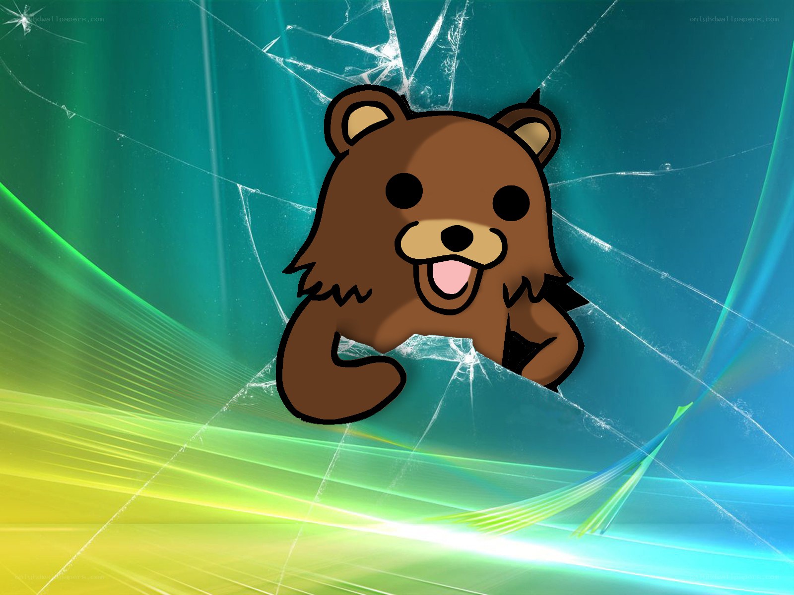 cartoon bear breaking glass