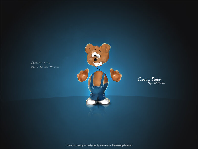 Cartoon Bear Character — Blue, Playful