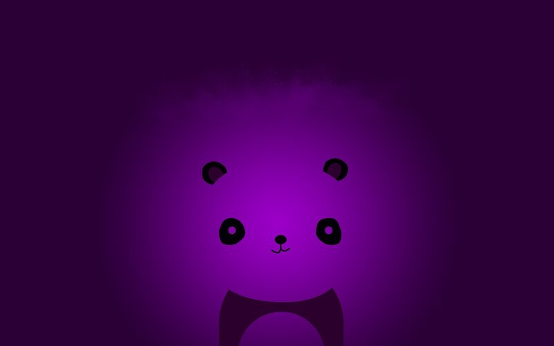 Cartoon Bear Face — Purple