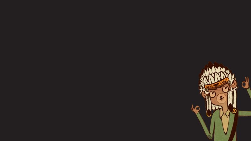 cartoon bear in headdress