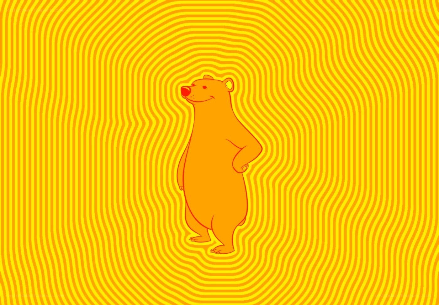 cartoon bear on yellow background