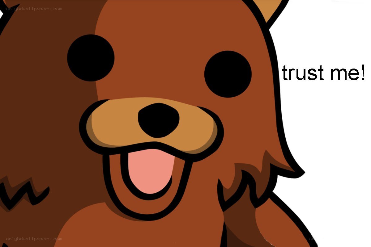 cartoon bear saying trust me