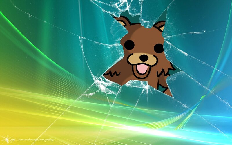 Cartoon Bear Through Glass