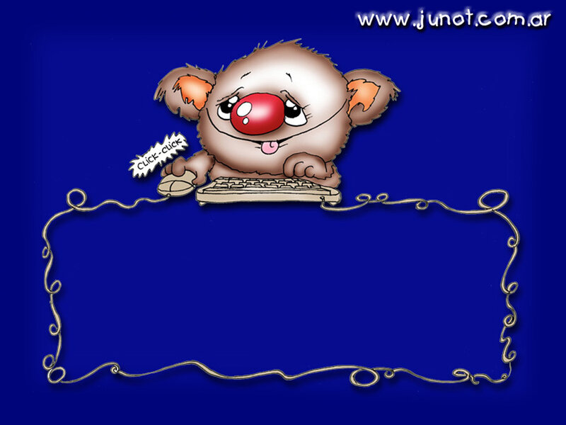 cartoon bear using computer