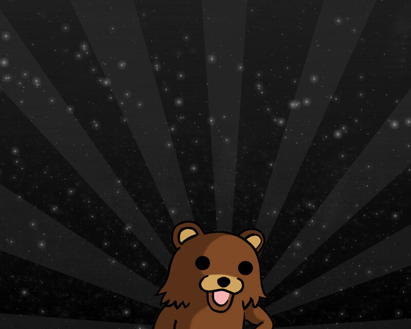 cartoon bear with starry background