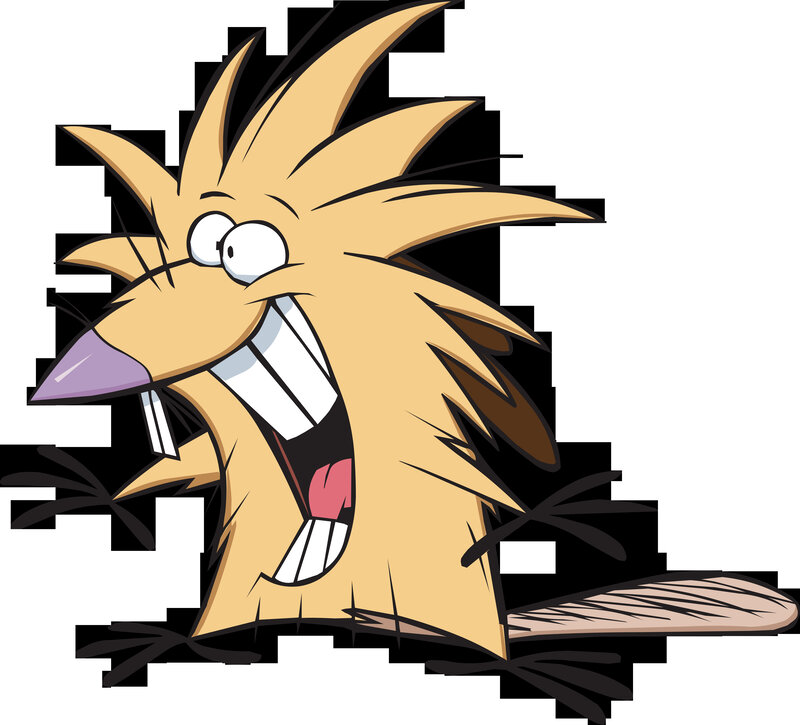 Cartoon Beaver — Yellow