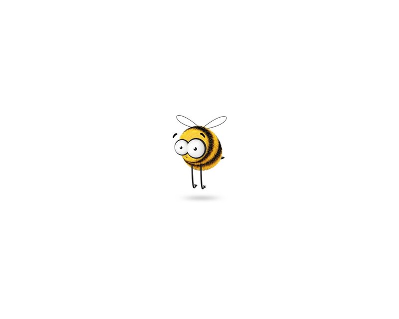 Cartoon Bee Character — Yellow