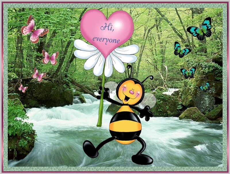 Cartoon Bee Holding Flower