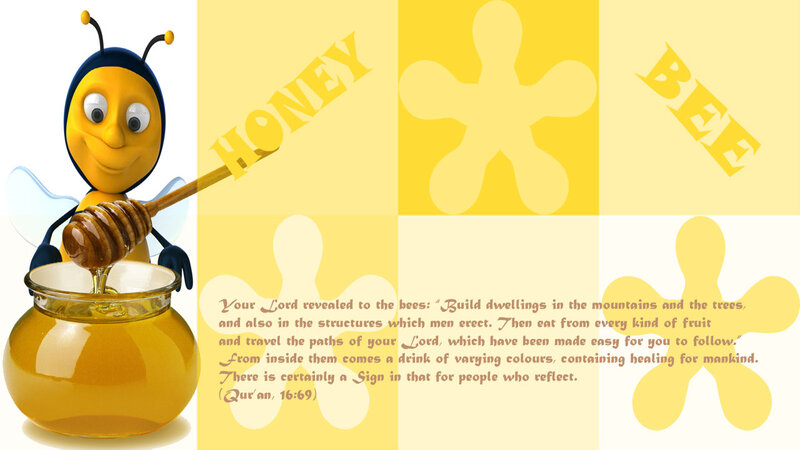 Cartoon Bee with Honey