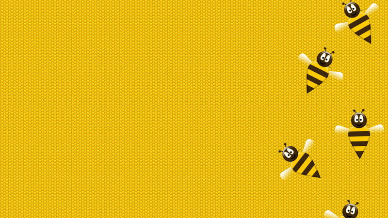 Cartoon Bees on Honeycomb