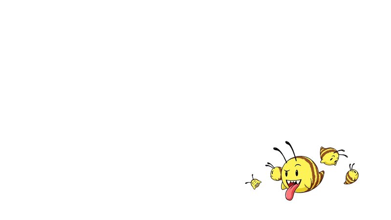 cartoon bees on white