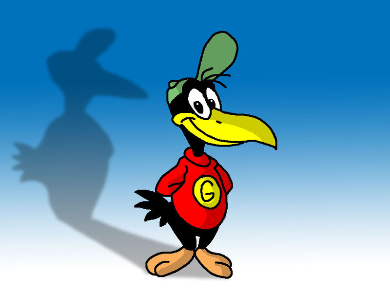Cartoon Bird Character — Blue