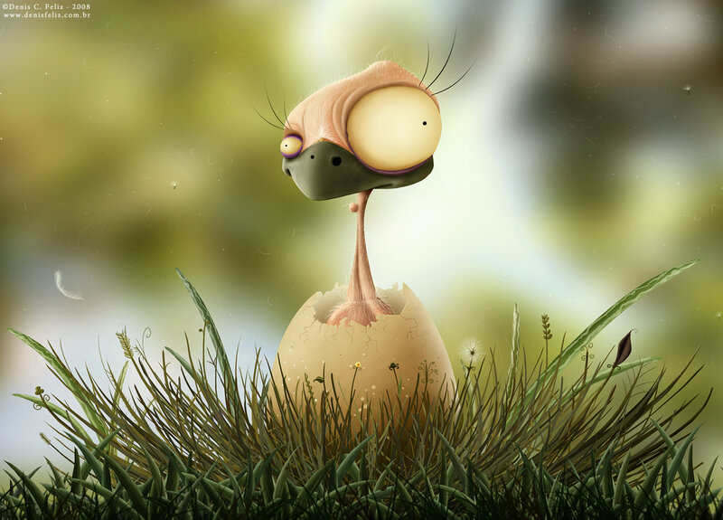 Cartoon Bird Hatching