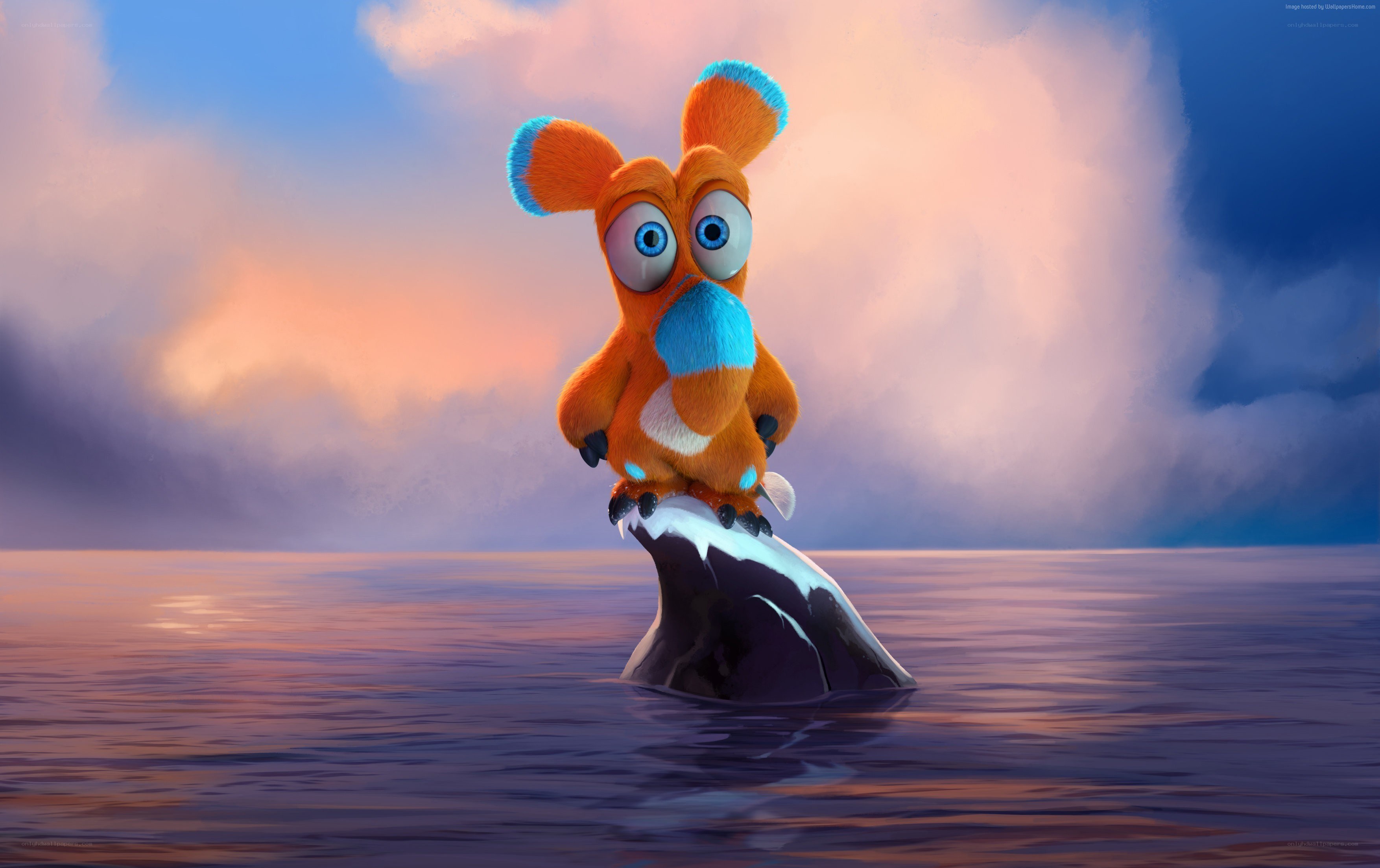 cartoon bird on a wave