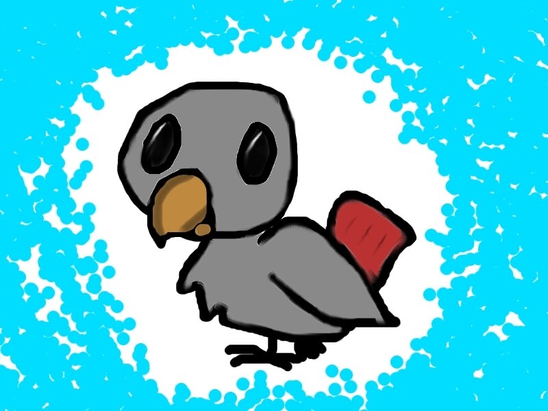 cartoon bird with red wing