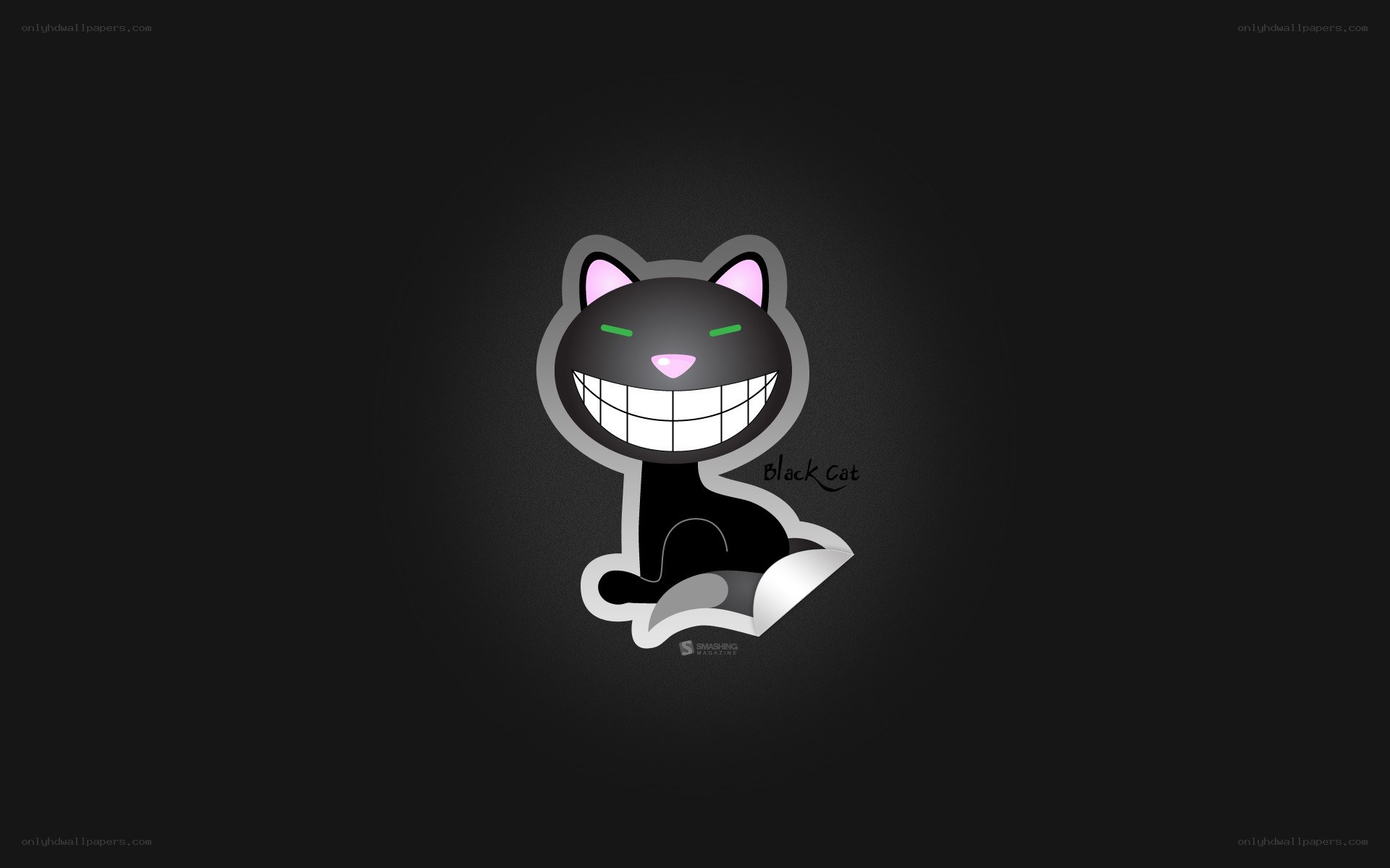 cartoon black cat sticker