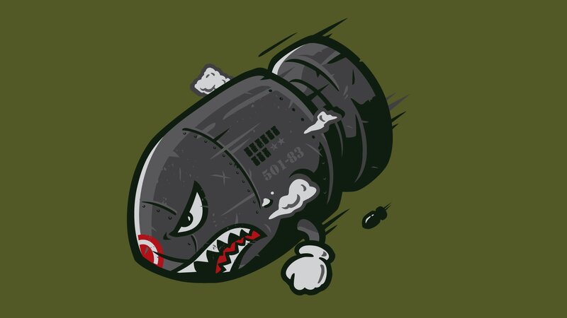 Cartoon Bomb Character — Green
