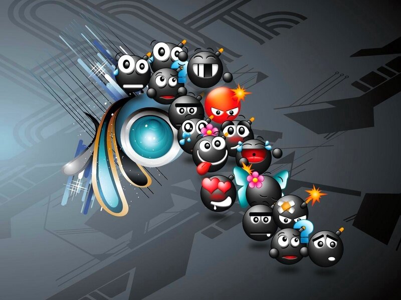 cartoon bomb characters group
