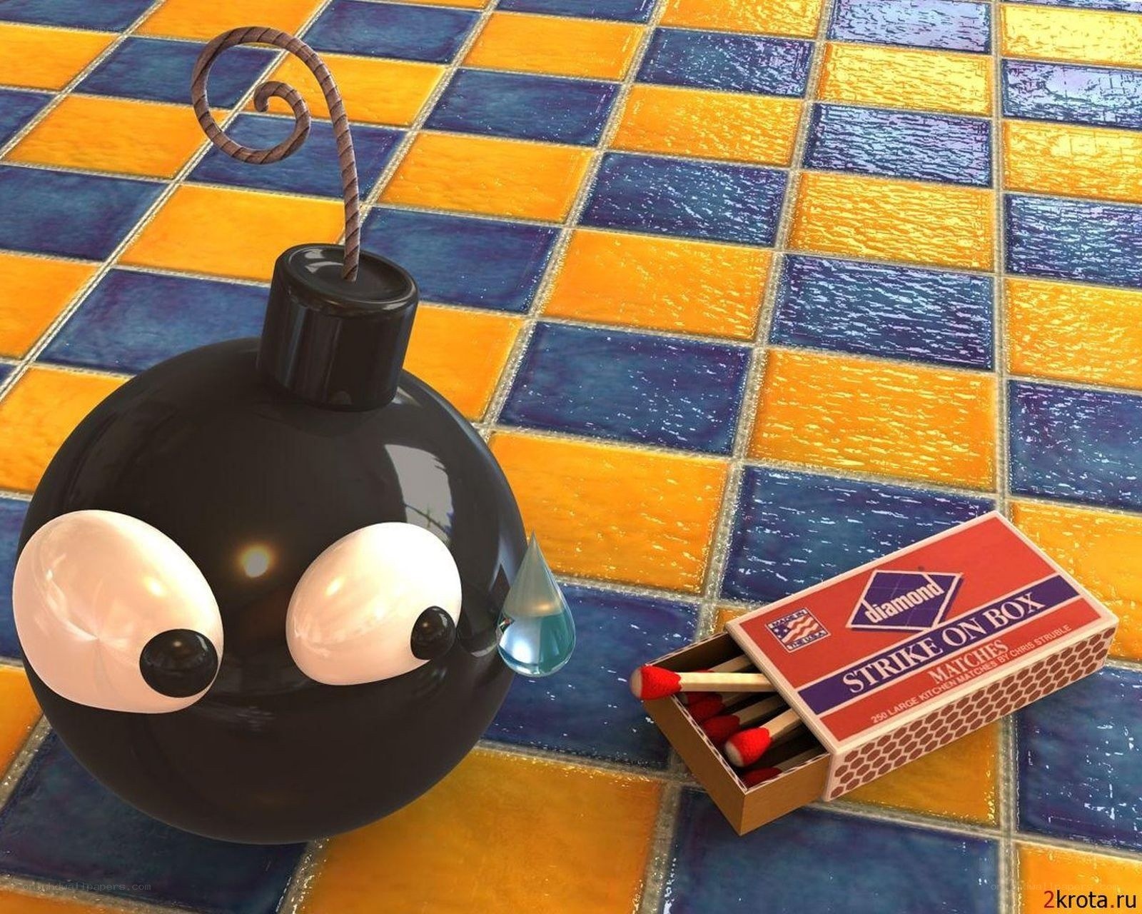 cartoon bomb with matchbox