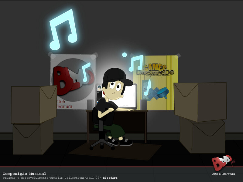 Cartoon Boy at Computer