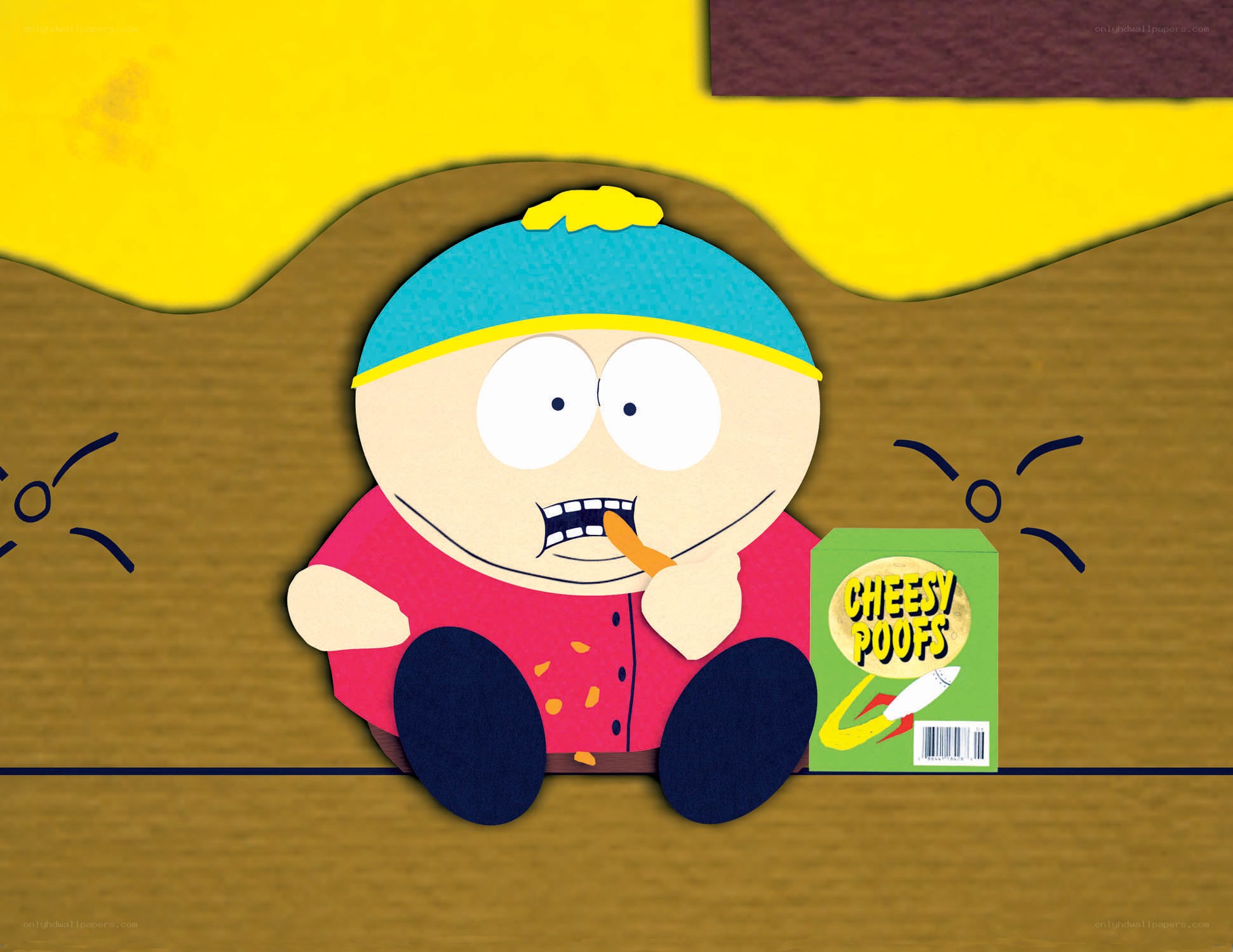 Cartoon boy eating snack