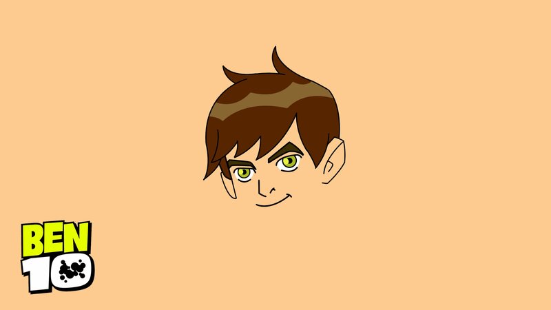 Cartoon Boy Face — Orange