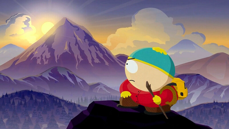 Cartoon Boy on Mountain